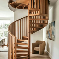 Solution d'escalier circulaire élégante et personnalisée pour l'intérieur moderne de la maison, escalier en spirale en bois