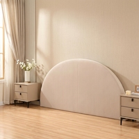 Tête de lit rembourrée semi-circulaire moderne et simple, taille King, à fixer au mur, en tissu, pour lit double, idéale pour appartement