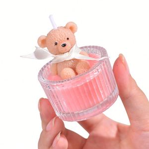 Oshine Glass Cup Bear Scented Candle Hand Poured Soy <b>Wax</b> Luxurious Birthday Party Table Centerpiece Home Decor Holiday Small - Product Image 5