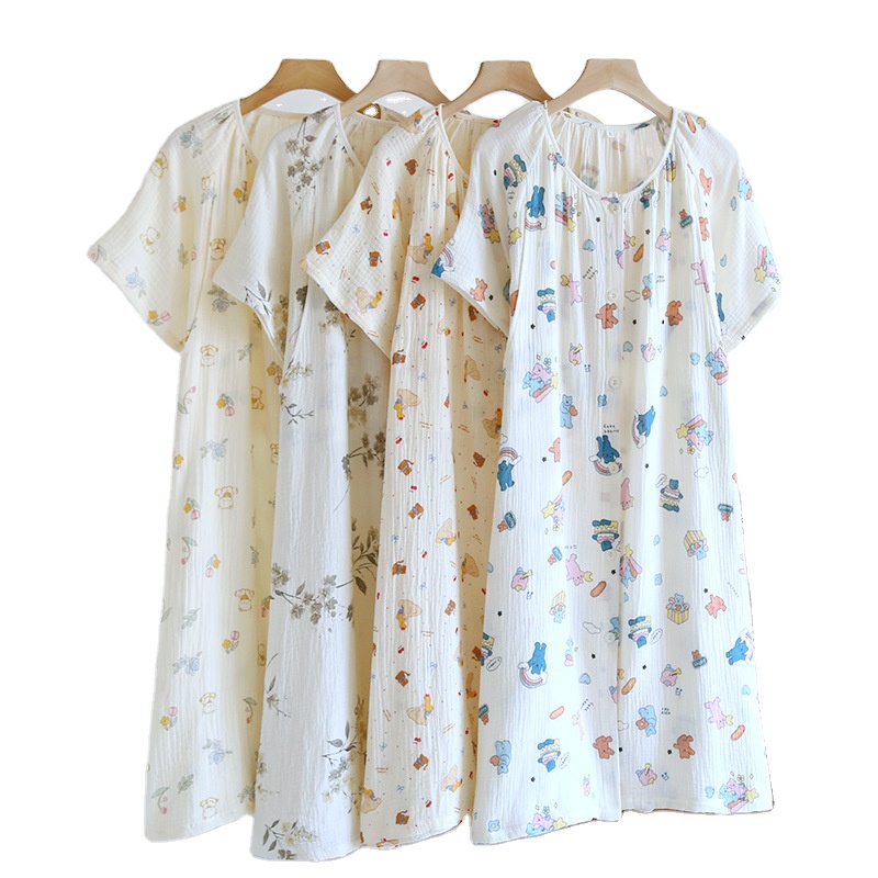 chinese dress ladies Pima Maternity Nightgown in Hydrangea | Women's | Soft Pajama/Sleepwear | Pima Cotton | Small main image 1