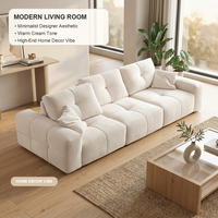 Sofá Modular Italiano Moderno Pixel con Respaldo Móvil, Tela de Lino, Esponja, Cubos de Burbuja, Sofá Seccional para Sala de Estar de Apartamento