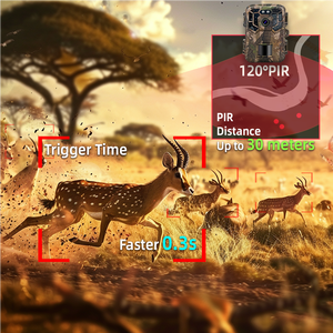 กล้องวิดีโอ4K IP66 24MP กันน้ำ6เดือน, ใช้แบตเตอรี่กับดักสัตว์ล่ากวางป่าใช้ไฟไม่เรืองแสงลูกเสือ WIFI - Product Image 5