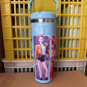 Gobelet isotherme KPOP <span class=keywords><strong>Demon</strong></span> Hunter 30oz 40oz Ice Tyrant en acier inoxydable 304 avec paille, pour voiture, groupe <span class=keywords><strong>Slayer</strong></span>, cadeau - Product Image 3