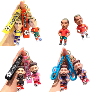 Porte-clés en silicone pour joueur de football <span class=keywords><strong>Ronaldo</strong></span>, étoile du football, souvenirs écologiques, jouets, cadeaux d'anime - Product Image 1