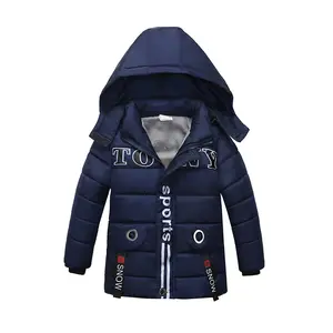 高品质冬季字母印花幼儿拉链儿童男童服装夹克男童外套