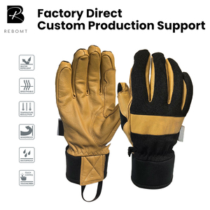 Premium winter snowboard- en skihandschoenen, OEM acceptabel, gesplitste vingers, waterdicht, winddicht, polyester palm, duurzaam, kleurenblokken - Product Image 1