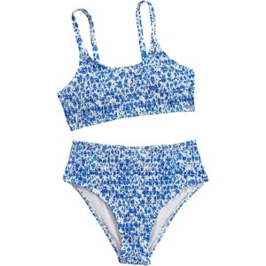 Conjunto de Bikini Floral para Niña FOXA, con Tirantes Finos, Estilo Smocked, Dos Piezas, Bandeau Elástico y Fruncido - Product Image 1