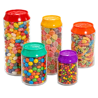 Offre Spéciale – Bocaux en plastique de qualité alimentaire transparents avec logo personnalisé, en PET, pour bonbons, sodas, salades, sucre et snacks