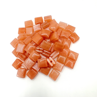 Manik-manik Batu Matahari Alami 8x7 mm Potongan Persegi Panjang Oranye Merek LANGYUE Asal CN/GUA untuk Pembuat Perhiasan Kustom