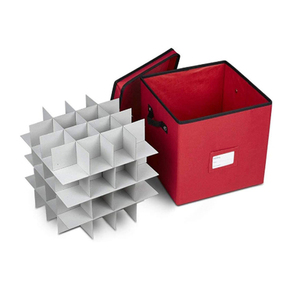 Moderna Caja de Almacenamiento de Tela Oxford de 4 Niveles con Tapa, Diseño Rectangular Plegable, 64 Bolas de Adorno Navideño, Solución de Organización Navideña - Product Image 5
