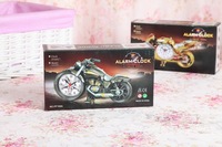 BOMU Kreative Moderne Minimalistische Motorrad-Analog-Quarz-Wecker Plastik-Tischuhr Kinderzimmer Studenten Zuhause Geschenk Klein