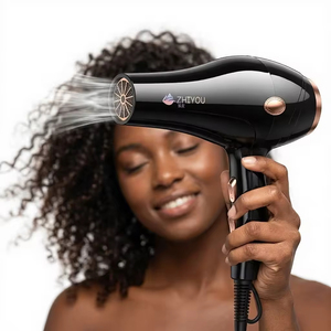 Secador de pelo doméstico con luz azul, iones negativos, cuidado del cabello, alta velocidad de viento, aire frío y caliente, secado rápido, para uso en salón y hogar - Product Image 1