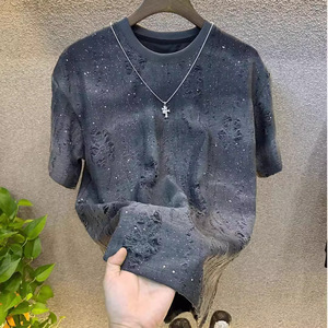 Annshine Vente en gros Nouveauté été T-<span class=keywords><strong>shirt</strong></span> Gypsophile à manches courtes Mode <span class=keywords><strong>Homme</strong></span> Décontracté Coupe ajustée - Product Image 6