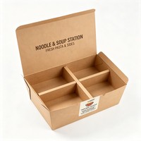 Bol à salade en papier kraft anti-fuite, écologique, avec couvercle en PET, récipient à soupe robuste