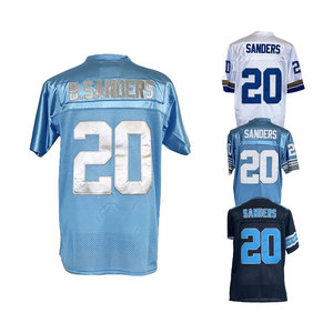 Groothandel Goedkope Throw-Back Gestikt American Football Jersey Detroit 20 Barry Sanders - Product Image 6