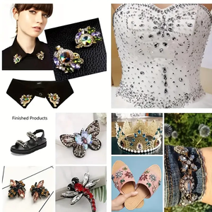 멋진 다채로운 Navette 크리스탈 말 눈 발톱 유리 플랫 다시 보석 DIY 의류 원피스 액세서리에 대 한 모조 다이아몬드에서 바느질 - Product Image 6