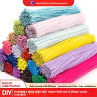 Bâtons de mousse torsadables couleurs macaron, bandes de polaire épaissies, accessoires de kit de bricolage, bouquet de peluche extra-épais 0,7x30cm