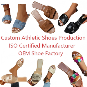 <span class=keywords><strong>Chaussons</strong></span> pour femmes en gros, légers et confortables, nouveau modèle, design croisé, bout ouvert, grande taille, semelle plate, antidérapants - Product Image 2