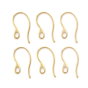Crochets d'oreille en acier inoxydable en forme de U plaqués or pour la fabrication de boucles d'oreilles, accessoires de bijoux DIY, forme goutte H1420 - Product Image 5