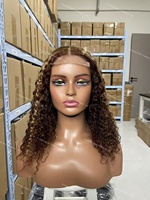 Perruque en cheveux humains vierges en gros, économique, coupe bob droite, coupe pixie, avec closure en dentelle 4x4 effet 'water wave'