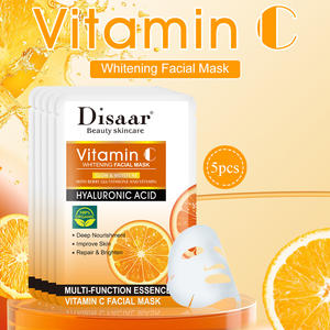 Masque facial éclaircissant à la vitamine C Disaar avec acide hyaluronique et niacinamide, réparation et amélioration de la peau, masque pour le visage en stock - Product Image 2