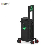 Support de console de jeu moderne personnalisé en métal noir pour sol avec logo lumineux