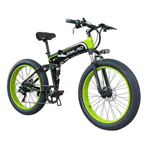 Venta al por mayor <span class=keywords><strong>26</strong></span> pulgadas plegable ciclomotor eléctrico playa nieve adecuado neumático ancho 7 velocidades 48V 350W Motor potencia marco de acero <span class=keywords><strong>bicicleta</strong></span> eléctrica - Product Image 1