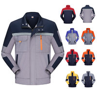 Uniforme Transpirable de Algodón de Dos Tonos para Construcción, Taller, Reparación de Maquinaria, Mecánicos de Automóviles, Ingenieros, Conjunto de Ropa de Trabajo con Bloques de Color