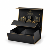 Boîte cadeau 3D de luxe, noire et dorée, emballage rigide pour cadeaux de santé, souvenirs médicaux et cadeaux d'affaires