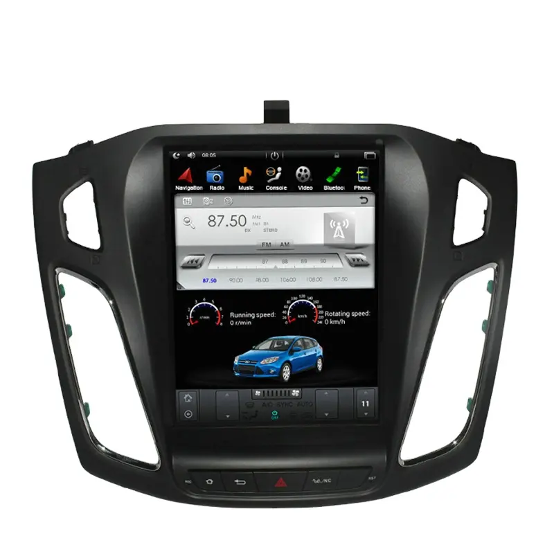 2012นำทางรถยนต์มัลติมีเดีย10.4นิ้ว4G 64G CarPlay สำหรับฟอร์ดโฟกัส