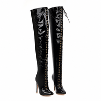 Bottes de jazz pour femmes, à talons hauts pointus, pour soirée et boîte de nuit, style latine, sexy, à brides croisées, grandes tailles, personnalisables