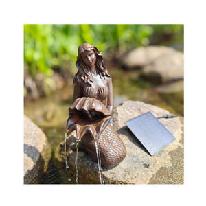 Nouveau style moderne <span class=keywords><strong>Fontaine</strong></span> cascade intérieure et extérieure bon marché Statues de sirène <span class=keywords><strong>Fontaine</strong></span> d'eau <span class=keywords><strong>solaire</strong></span> en résine - Product Image 1