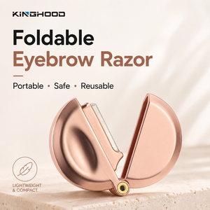 Outils de beauté de voyage réutilisables en marque privée OEM, tondeuse à poils du <span class=keywords><strong>visage</strong></span> pliable, <span class=keywords><strong>rasoir</strong></span> à sourcils en métal pour femmes - Product Image 1