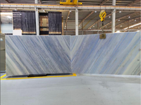 YDSTONE mewah Brasil alami Backlit marmer kristal biru marmer langit biru lembaran untuk latar belakang dinding