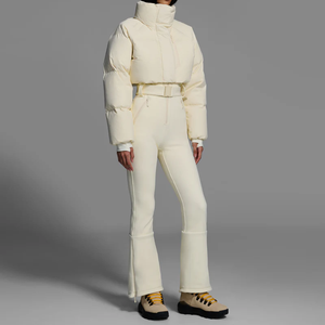 Combinaison <span class=keywords><strong>de</strong></span> ski pour femme CONMR avec ceinture, tissu imperméable, coupe-vent et respirant pour les sports d'hiver et les tenues <span class=keywords><strong>de</strong></span> station. - Product Image 3