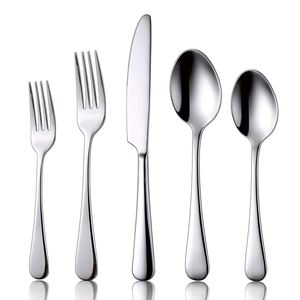 Cubiertos Lisos y Fáciles de Limpiar, Juego de Cuchara y Tenedor de Acero Inoxidable Plateado para Restaurante - Product Image 2