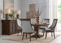 Chaises de salle à manger rondes, de style américain, avec 4 côtés, structure en bois massif, couverture en tissu
