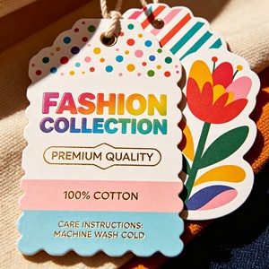 Étiquette de vêtement pour <span class=keywords><strong>femme</strong></span> recyclable, forme personnalisée, logo en relief blanc, étiquette en papier kraft - Product Image 2