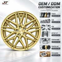 Jantes forgées multi-rayons dorées, finition polie profonde avec baril brossé concave, 18-22 pouces, 5x112, en alliage 6061-T6 pour BMW, Audi, Mercedes-Benz