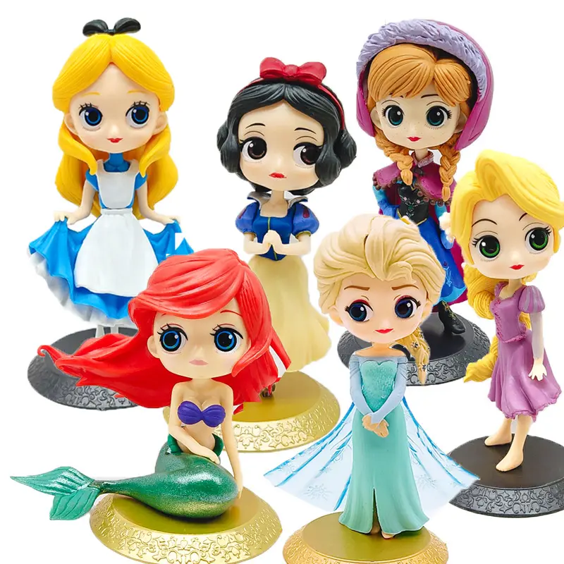 Dessin animé personnalisé résine art jolie fille personnage princesse figurines ornements en gros