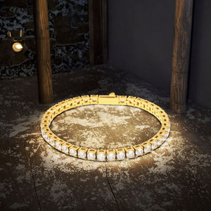 Pulsera de Tenis de Acero Inoxidable con Circonitas, Diseño de Paz, Chapada en Plata/Oro, Joyería de Lujo Certificada, 3mm 2mm, Clásica para Mujer y Hombre - Product Image 3