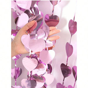 Paillettes metallizzate rosso rosa oro con frangia a forma di <span class=keywords><strong>cuore</strong></span> stelle filanti per feste sfondo tende per la decorazione di san valentino - Product Image 6