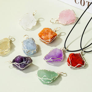 Gran oferta, collar con colgante de piedra de cristal de amatista Natural para mujer, joyería de piedras preciosas en bruto envuelta en alambre de mano, abalorios artesanales irregulares - Product Image 4
