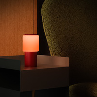 Lampe de chevet LED à batterie, à intensité variable en un seul bouton, avec deux tons chauds, abat-jour givré, base en métal, écologique