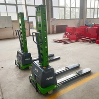 Chariot élévateur semi-électrique autoporteur SAFER 500 kg, transpalette portable à levage automatique, batterie plomb-acide, mât bi-étages, entraînement AC