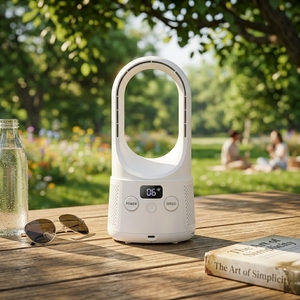 WLS-1519 Hot Sale Smart Bladeless Personal Fan, 1200mAh Battery Operated Cordless <b>Table</b> 6-Speed Silent Air Circulator Advanced B - Product Image 5
