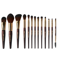 MYDESTINY Cheveux synthétiques Tube en aluminium Manche en bois massif 13Pcs Ensemble de pinceaux de maquillage Vente en gros d'usine Vente au comptant