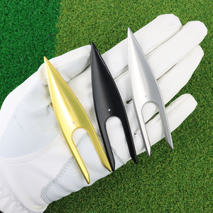 Herramienta de Reparación de Césped de Golf, Horquilla de Aleación de Zinc en Dorado, Plateado y Negro, Duradera, para Exteriores - Product Image 1