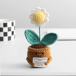 Plante en pot au crochet faite à la main 2026, Marguerite du Canada, Non-me-oublier, Orange, Plante émotionnelle positive, Fleur en pot tricotée, Fleurs au crochet - Product Image 5