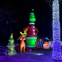 Décoration de Noël gonflable de ballon de Grinch pour la fête de célébration de vacances de Noël faite de matériel durable d'Oxford